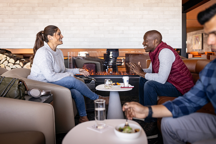 People sat at a table